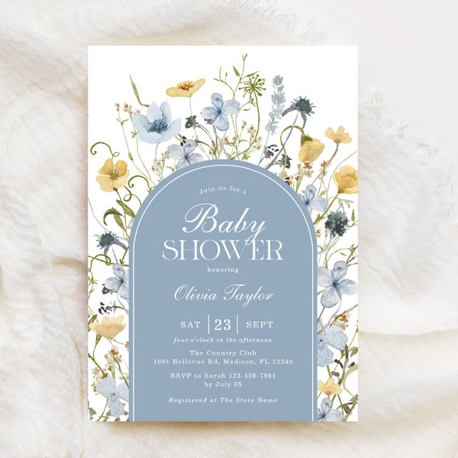 Invitación Wilflower Baby Boy Shower Blue (Subido por el creador)