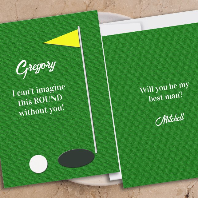 Invitación Will You Be My Best Man Golf Green Proposal Cards (Subido por el creador)