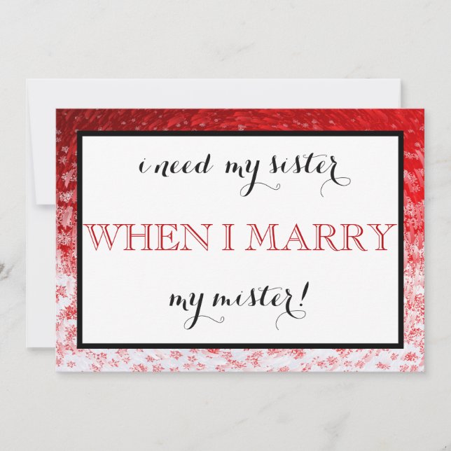 Invitación Will you be my bridesmaid? (Anverso)