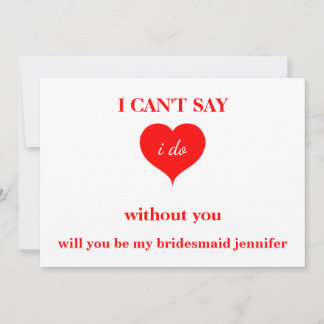 Invitación Will you be my bridesmaid?