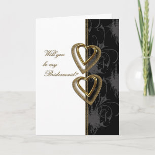 Invitación Will you be my bridesmaid black &Gold