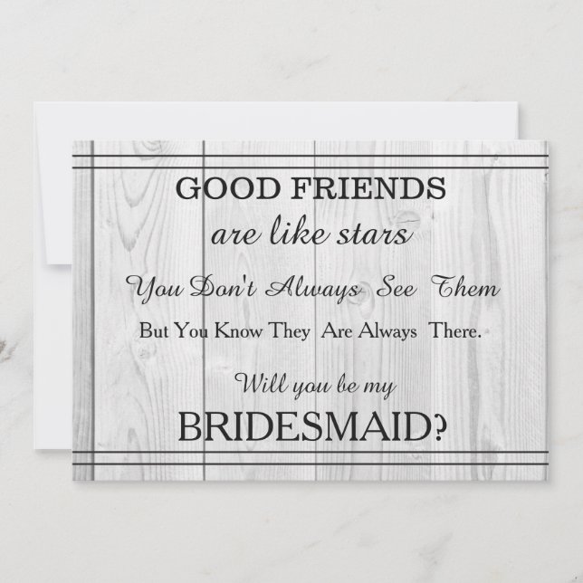 Invitación Will you be my bridesmaid? invitation (Anverso)