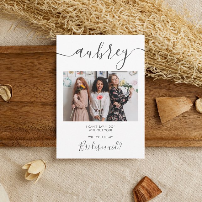 Invitación Will You Be My Bridesmaid Photo Modern (Subido por el creador)