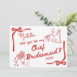 Invitación Will you be my Chief Bridesmaid Card Invitation