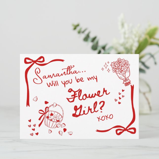 Invitación Will you be my Flower Girl Card Invitation (Anverso de pie)