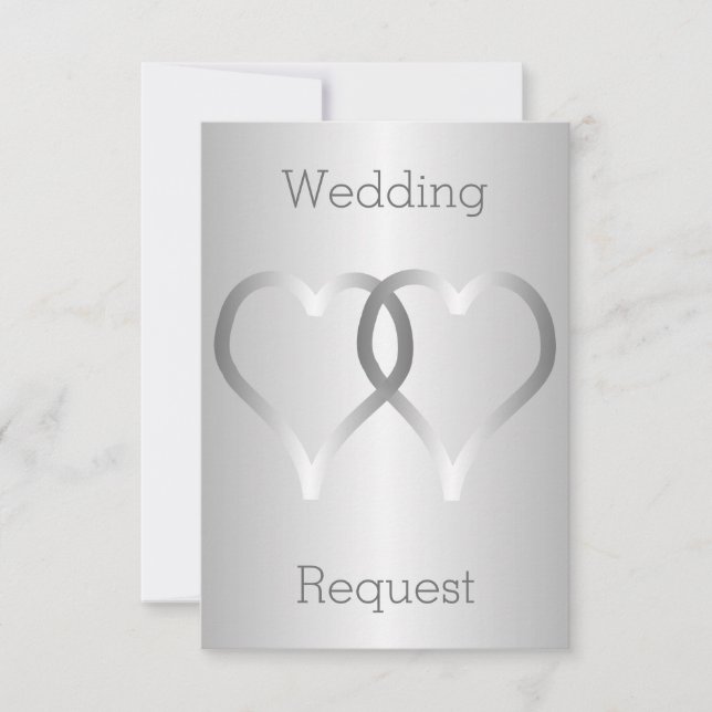 Invitación Will You Be My Flower Girl Invitation Silver Heart (Anverso)