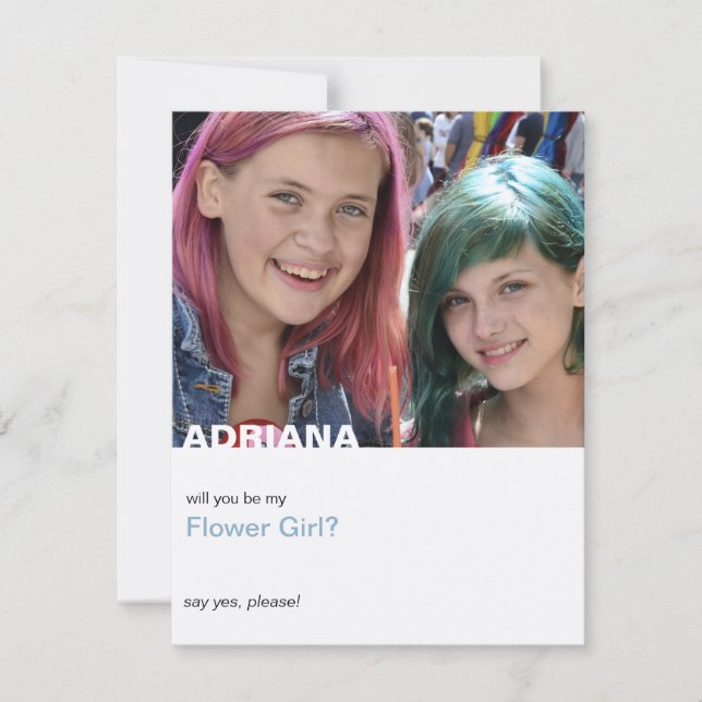 Invitación Will You Be My Flower Girl Simple Moderne Photo (Anverso)