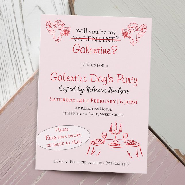 Invitación Will You Be My Galentine? Galentine Day's Party (Subido por el creador)