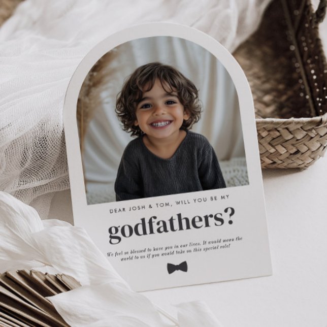 Invitación Will You Be My Godfathers Arch Photo Proposal (Zazzle Will You Be My Godfathers Arch Photo Proposal Invitation)