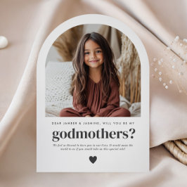 Invitación Will You Be My Godmothers Arch Photo Proposal