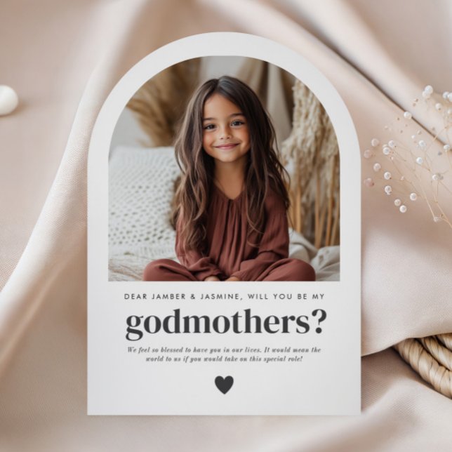 Invitación Will You Be My Godmothers Arch Photo Proposal (Zazzle Will You Be My Godmothers Arch Photo Proposal Invitation)