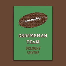 Invitación Will You Be My Groomsman Football Theme Card