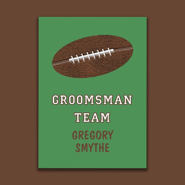 Invitación Will You Be My Groomsman Football Theme Card (Subido por el creador)