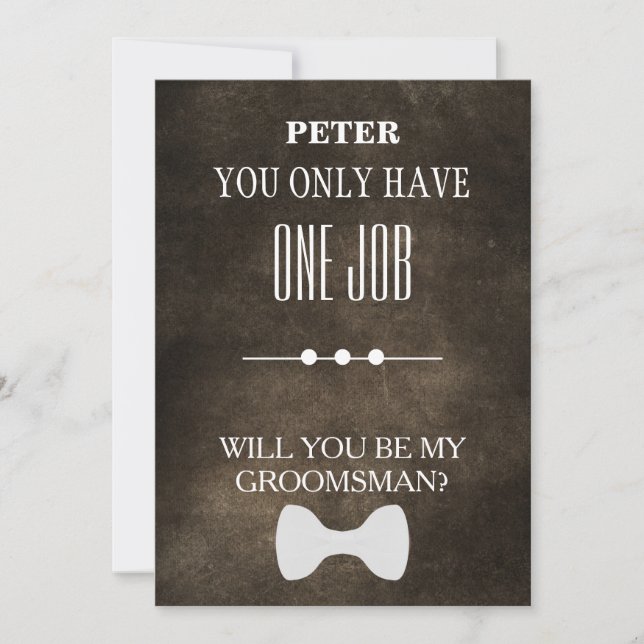 Invitación Will  You  Be My Groomsman? Invitation (Anverso)