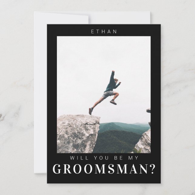 Invitación Will you be my Groomsman Minimalist Photo Modern  (Anverso)