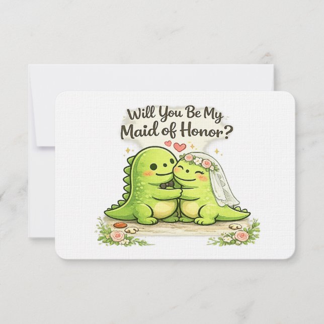 Invitación Will you be my maid of honor bridal party proposal (Anverso)