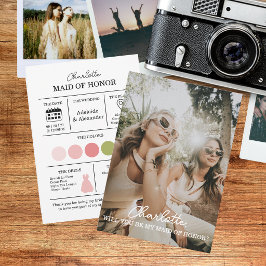 Invitación Will You Be My Maid of Honor Proposal Card