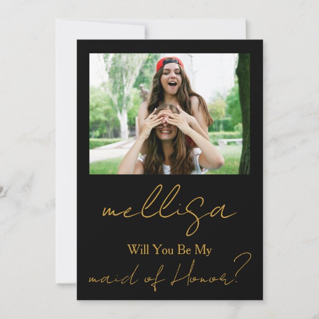 Invitación Will You Be My Maid of Honor Simple Photo  (Anverso)