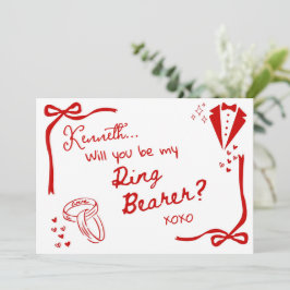 Invitación Will you be my Ring Bearer Card Invitation