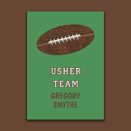 Invitación Will You Be My Usher Football Theme Card