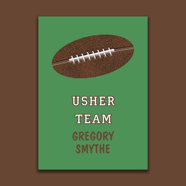 Invitación Will You Be My Usher Football Theme Card (Subido por el creador)