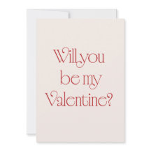 Will You Be My Valentine? Minimal Card