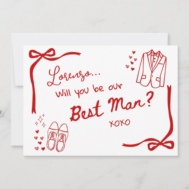 Invitación Will you be our Best Man Card Invitation (Anverso)
