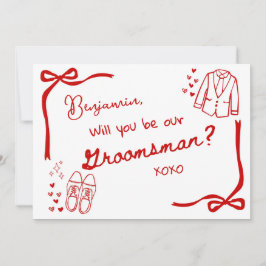 Invitación Will you be our Groomsman Card Invitation