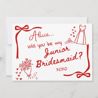 Invitación Will you be our Junior Bridesmaid Card Invitation
