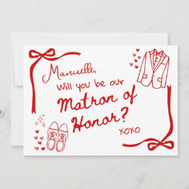 Invitación Will you be our Matron of Honor Card Invitation