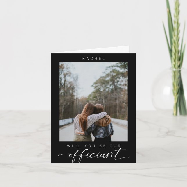 Invitación Will you be our Officiant Minimal Photo Modern (Anverso)