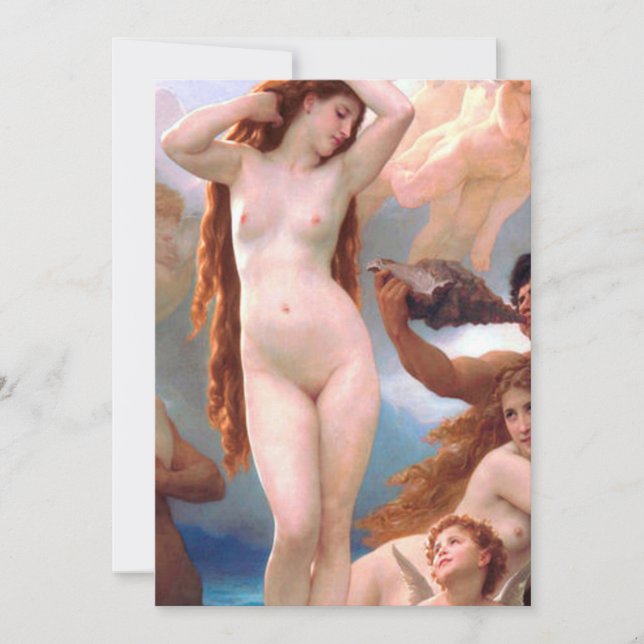 Invitación William Bouguereau - El nacimiento de Venus 1879 (Anverso)