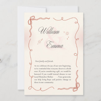 Invitación "William & Emma's Heartfelt wedding Card 