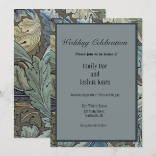 Invitación William Morris Acanthus Sage Flor Floral Botánica