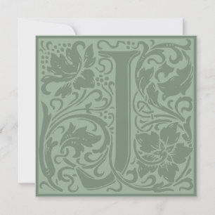 Invitación William Morris Alfabeto floral Monograma J