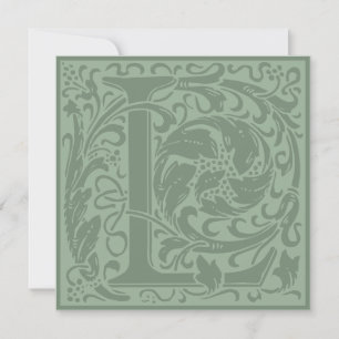 Invitación William Morris Alfabeto Floral Monograma L