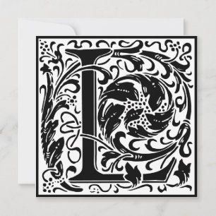 Invitación William Morris Alfabeto Floral Monograma L