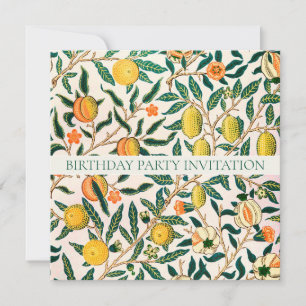 INVITACIÓN WILLIAM MORRIS BIRTHDAY PARTY INVITATION
