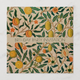 INVITACIÓN WILLIAM MORRIS BIRTHDAY PARTY INVITATION