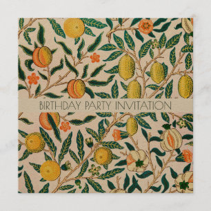 INVITACIÓN WILLIAM MORRIS BIRTHDAY PARTY INVITATION