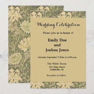 Invitación William Morris Chrysanthemum Sage Flower