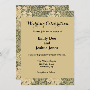 Invitación William Morris Chrysanthemum Sage Flower