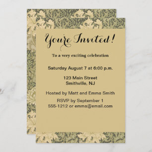 Invitación William Morris Chrysanthemum Sage Flower