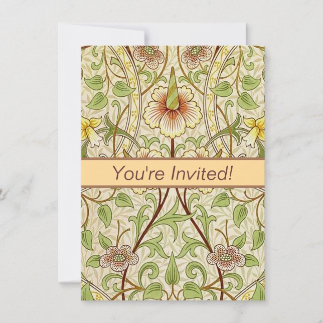 Invitación William Morris Daffodil Classic Flower Wallpaper (Anverso)