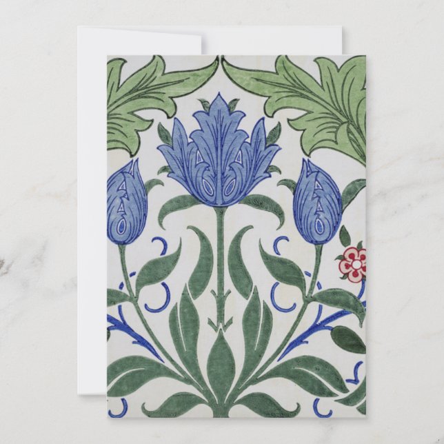 Invitación William Morris - Diseño de papel de escritorio flo (Anverso)