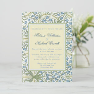 Invitación william Morris - Elegante Boda de Bellflowers Blue