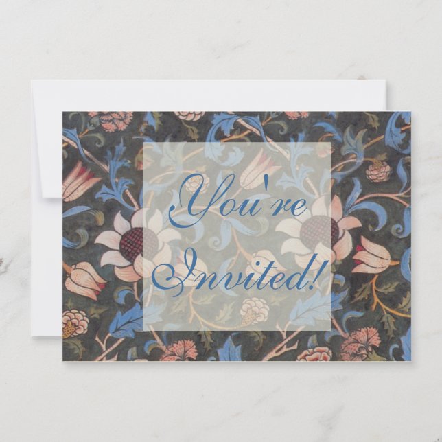 Invitación William Morris Evenlode Arte Textil Floral (Anverso)