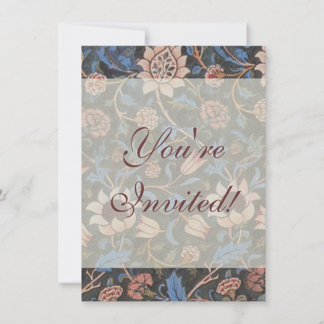 Invitación William Morris Evenlode Arte Textil Floral (Anverso)