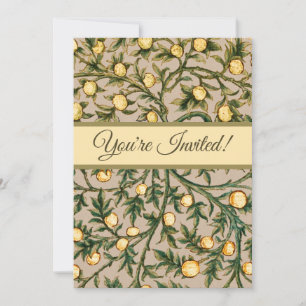 Invitación William Morris Floral Fruta Jardín Flor Clásico