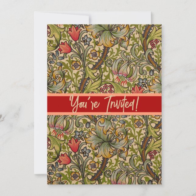 Invitación William Morris Golden Lily Antique (Anverso)